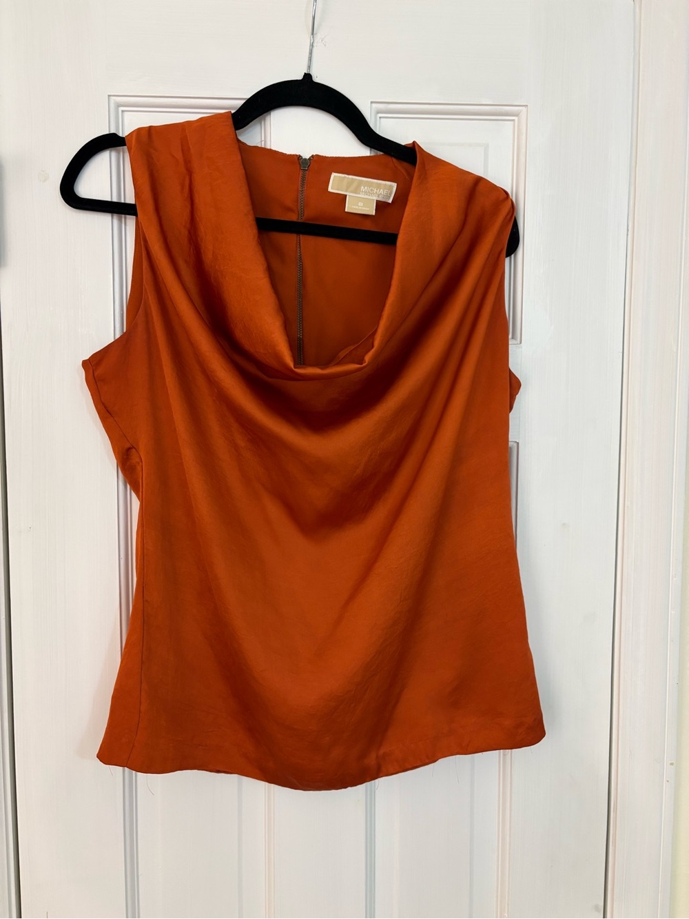 MICHAEL Michael Kors Sleeveless Cowl Neck Top in Rust
